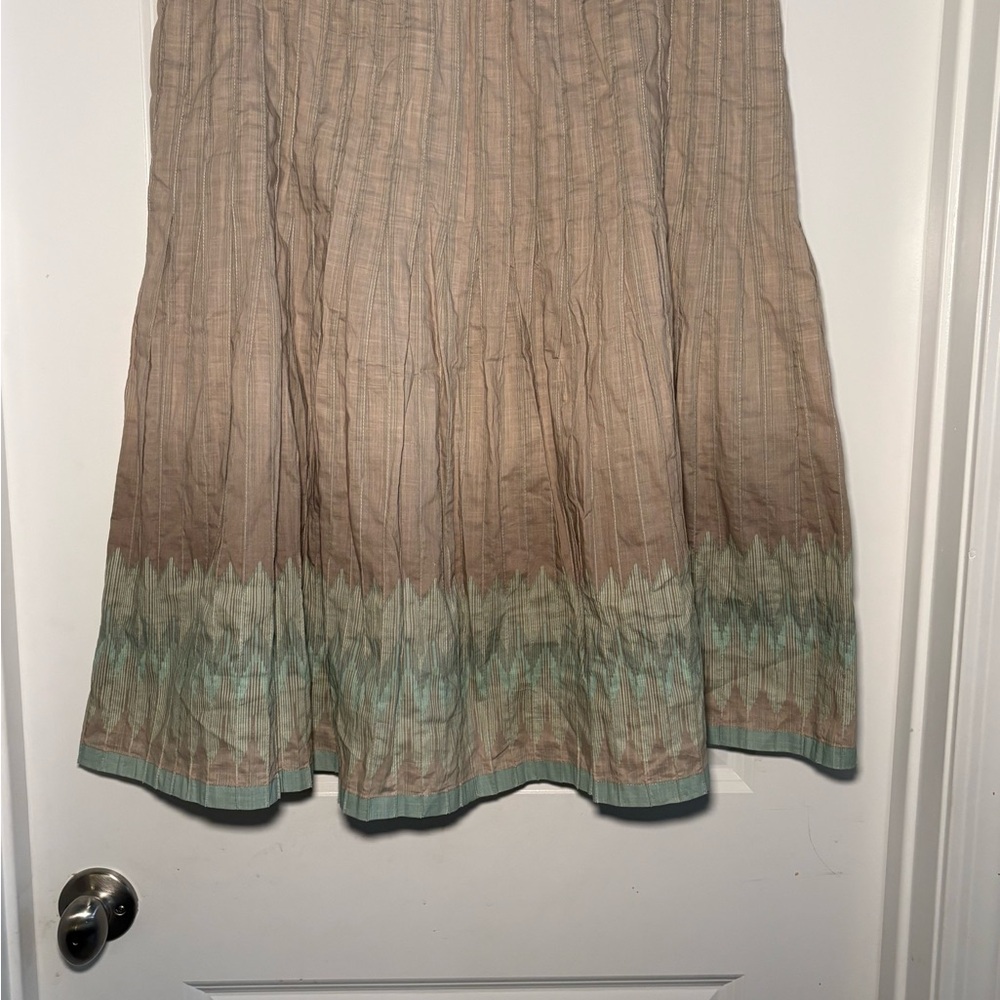 Ellen Tracy Earth-Tone Maxi Skirt with Decorative Hem 14 Kentucky Derby Skirt, - Picture 4 of 8